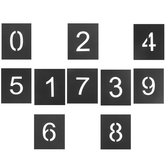 Uonlytech 1Set Address Number Stencils Black for Painting Doors Mailbox and Storage Labels
