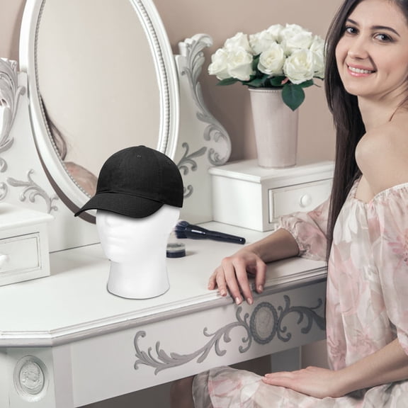 Uonlytech Smooth White Foam Mannequin Head, Ideal for Wigs, Hats, and More