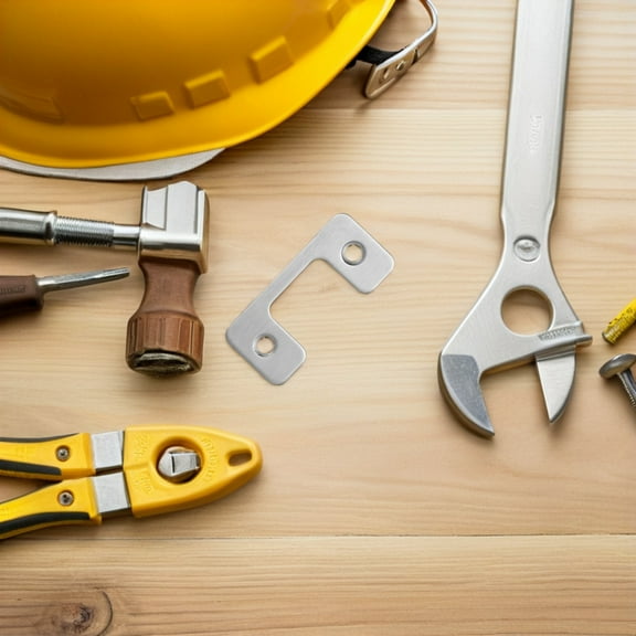 Uonlytech Door Lock Strike Plate Deadbolt Strike Plate Silver 201# Stainless Steel 1 Set