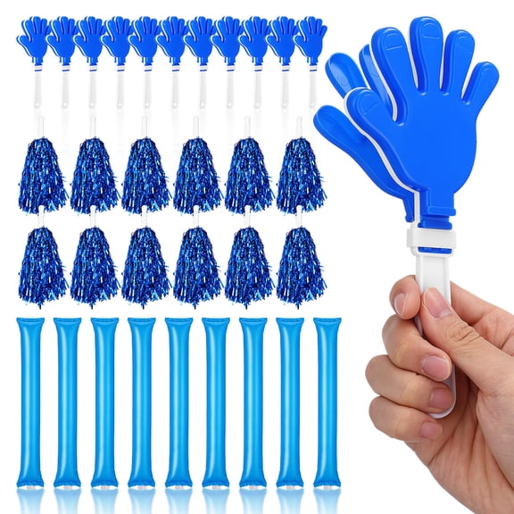 Uonlytech 1Set Lightweight Inflatable Noise Makers Hand Shake Pom Poms for Cheerleading