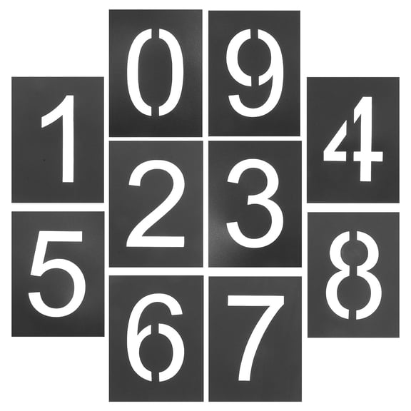 Uonlytech 1Set Number Painting Stencils Black for Clear Legible Address and Parking Markings