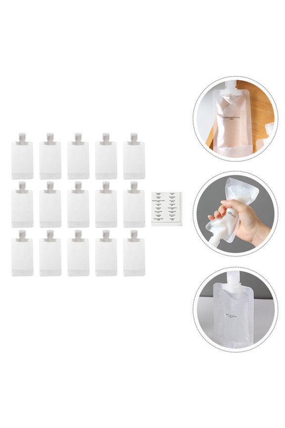 1Set Portable Transparent Shampoo Pouch for Travel Cosmetics Easy to Fill