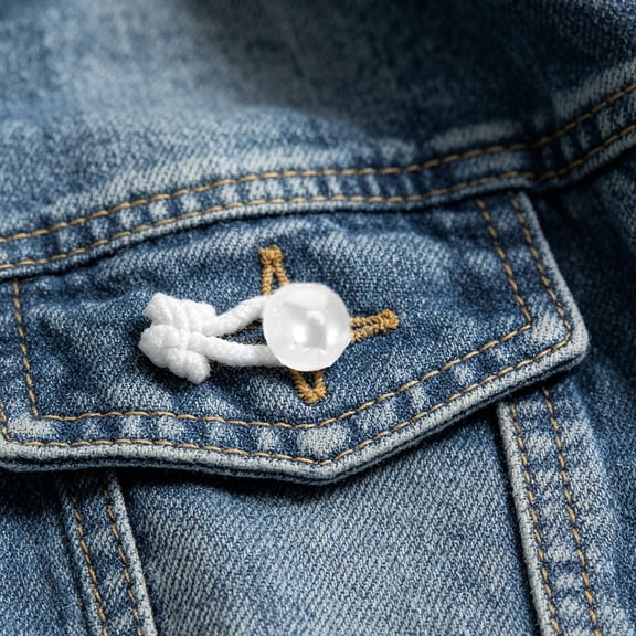 Uonlytech 1Set White Half Dome Mushroom Buttons with Braided Lace Trim for DIY Craft Embellishment