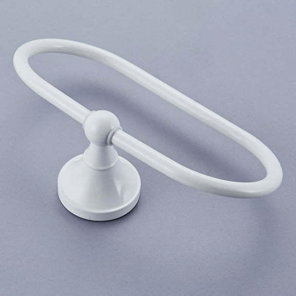 Uonlytech Towel Holder Wall Rings White Hand Towel Rack Modern Simplicity Oval for Bathroom Hotel 1Pack