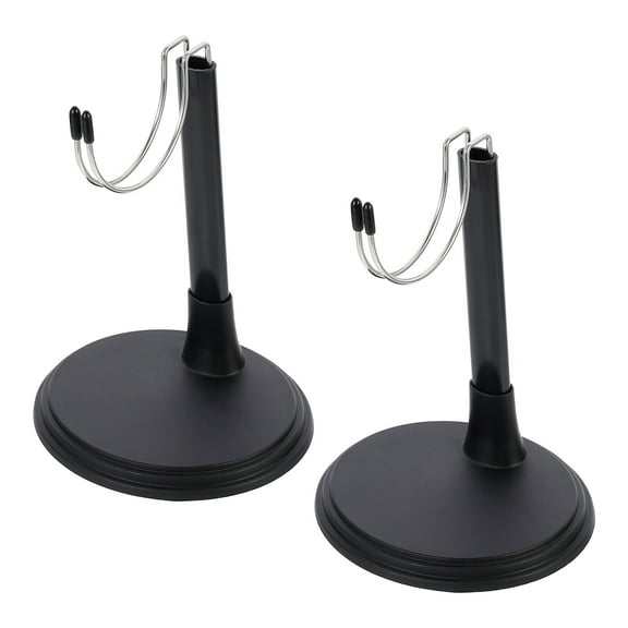 Uonlytech 2 Sets Display Holder Wide Base Doll Stands Black Chic Design Support