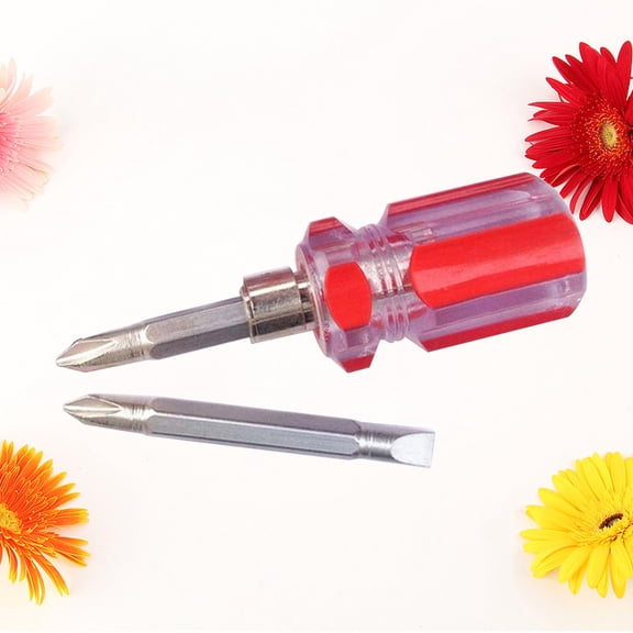 Uonlytech 2 in 1 Red Steel Screwdriver with Ratchet Handle Ergonomic Comfortable Grip