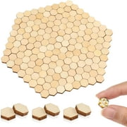 LIOOBO 200Pcs Blank Wooden Hexagon Pieces Unfinished Natural Wood Slices for Centerpieces Decor