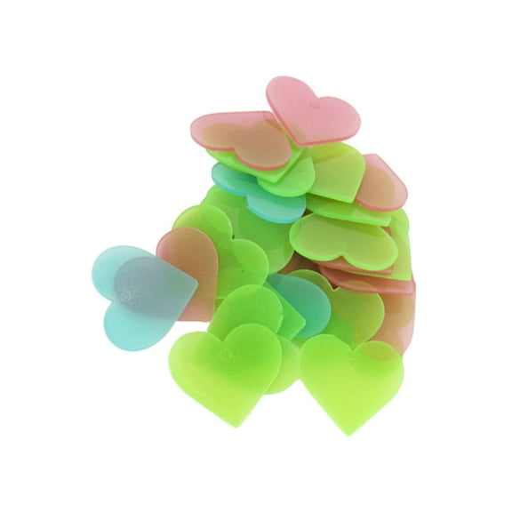 Uonlytech Glowing Heart Wall Stickers Assorted Color Easy Apply Indoor Decor for Relaxation