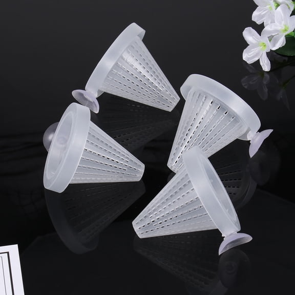 Uonlytech 20Pcs Aquarium Feeder Fish Food Feeder Cone with Random Color of Suction Cup Plastic