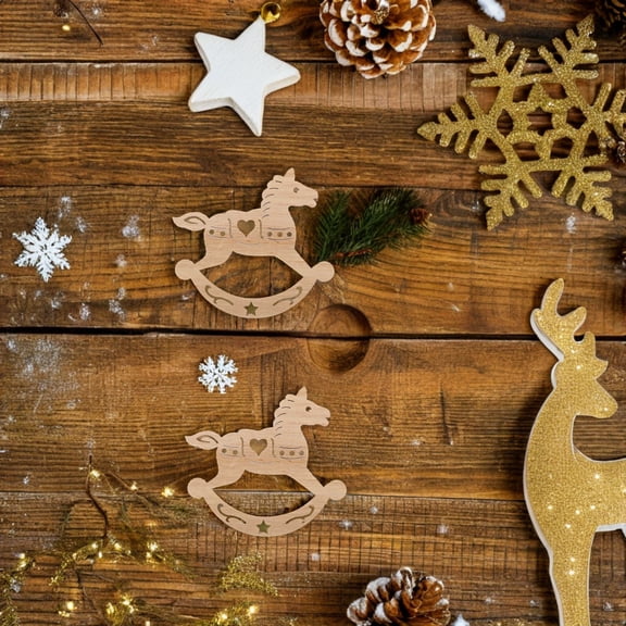 Uonlytech Craft Wood Pieces Christmas Tree Hanging Ornament Wood 20Pcs