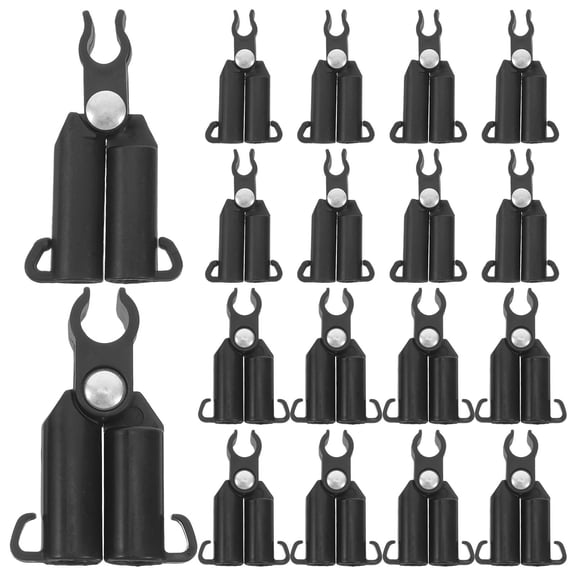 Uonlytech 20Pcs Black Plastic Garden Stake Connector Clips Adjustable Trellis Accessories for Tomato and Cucumber Plants