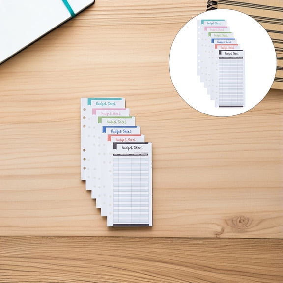 Uonlytech 24Pcs Portable Budget Sheets with Six Holes for Writing Use and Expense Tracking