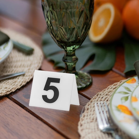 Uonlytech 25Pcs White Acrylic Table Number Tents with Scratch Resistant Design for Restaurant and Event Use