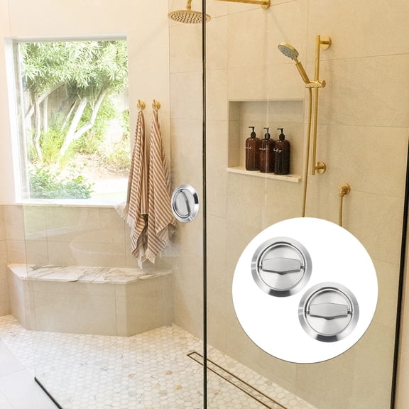 Uonlytech 2Pcs Stainless Steel Sliding Door Lock Handles with Elegant Embedded and Rustproof Finish