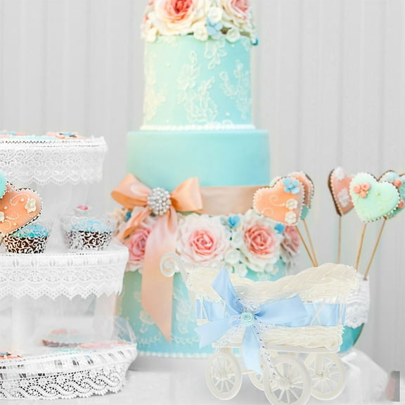 Uonlytech Chic Trolley Shaped Party Favors Baskets Assorted Color PP for Home 2Pcs