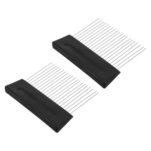 Uonlytech 2Pcs Black Stainless Steel Wood Graining Tool for Large Wall Texture and Plaster Decoration