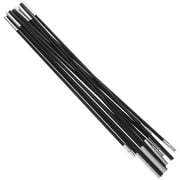 Uonlytech 2Pcs Multiplayer Tent Pole Replacement Fiberglass Black Portable Support Bar for Trekking