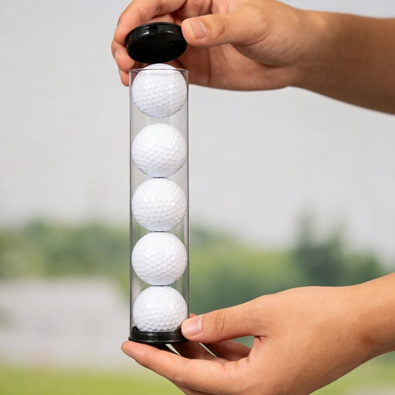 Uonlytech 2Pcs Clear Plastic Golf Ball Tubes with Lids Portable Durable Golf Ball Storage Case