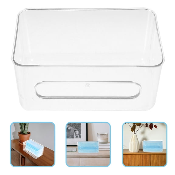 Uonlytech 2Pcs Clear Wall Mount Mask Holder Plastic Organizer for Convenient Storage and Easy Access