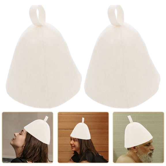 Uonlytech 2Pcs Felt Sauna Hat for Men and Women Moisture Absorption and Temperature Regulation 12.6x9.4x0.2in