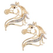Uonlytech Golden Rhinestone Horse Pin Lightweight Crystal Dress Accessories