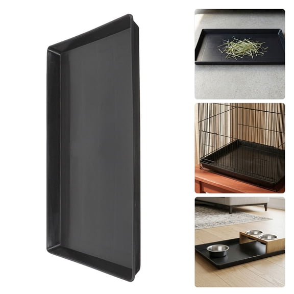 Uonlytech 2Pcs Leak Proof Black Plastic Dog Cage Replacement Tray for Kennels and Pet Crates