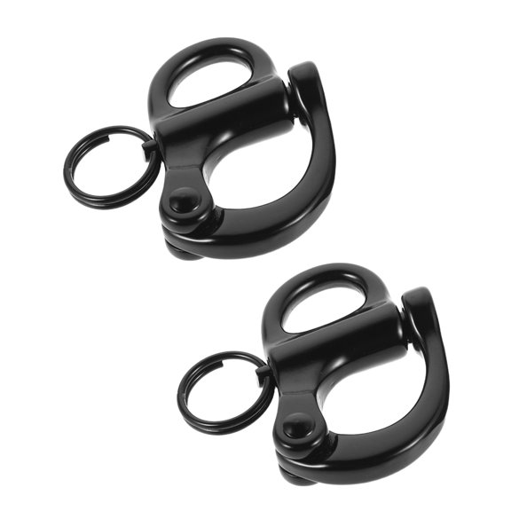 Uonlytech 2Pcs Marine Stainless Steel Swivel Snap Shackles Black Quick Release Clips for Daily Use
