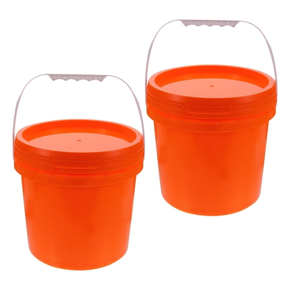 Uonlytech Paint Bucket Empty Plastic Orange 2Pcs