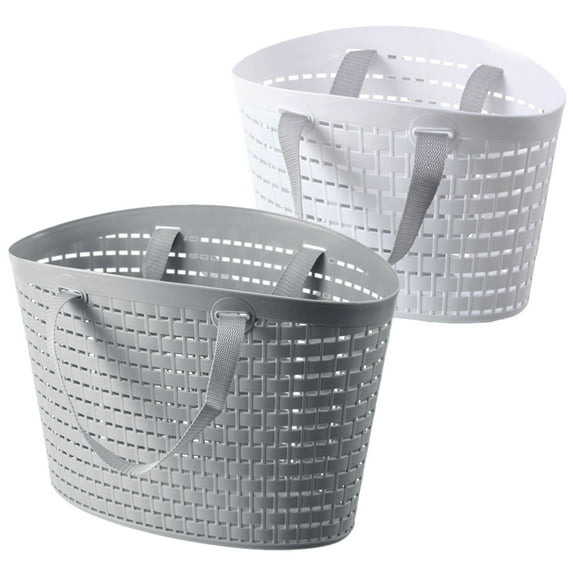 Uonlytech 2Pcs Portable Hollow Shower Baskets for Sundries Clothes Holder and Storage Organizer