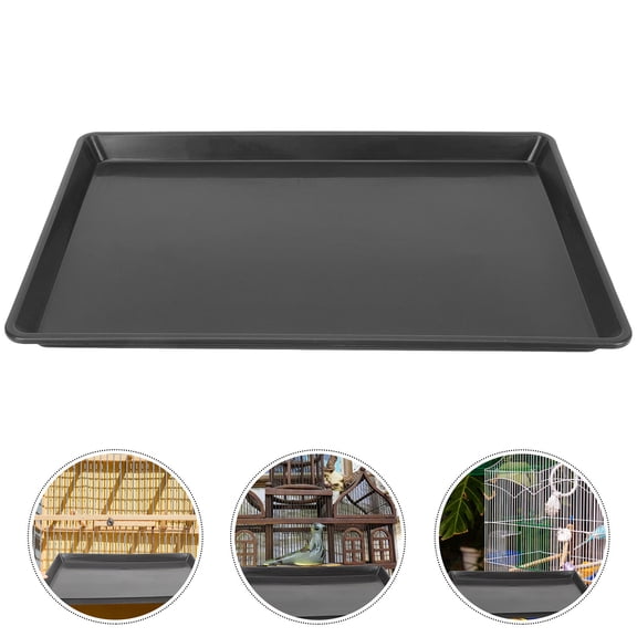 Uonlytech 2Pcs Plastic Pet Cage Tray Replacement for Dog Crate with Leakproof Durable Black Base