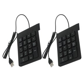 Uonlytech 2Pcs Portable Number Pad Keyboard for Laptop USB Black Compact Financial Use