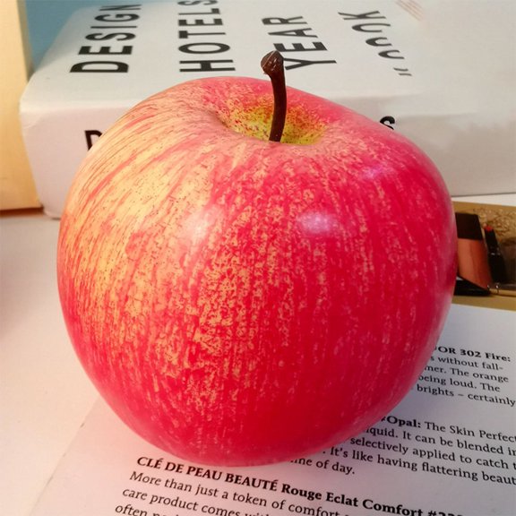 Uonlytech 2Pcs Red Decorative Fake Apples for Restaurant Display and Event Photo Props