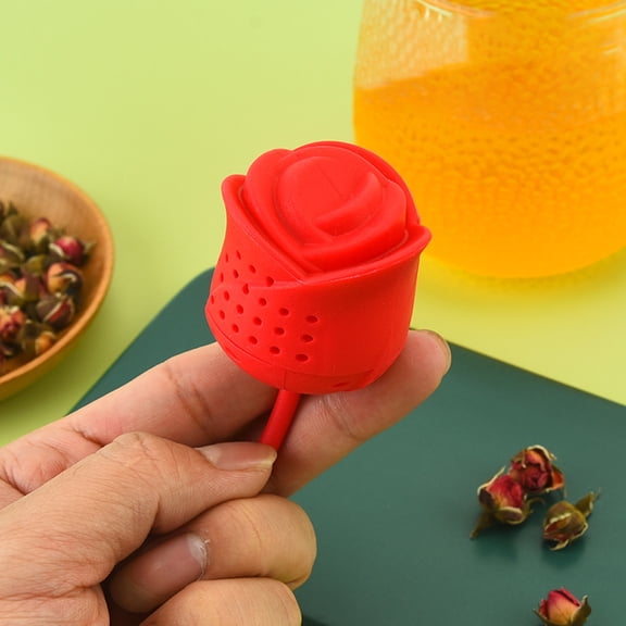 Uonlytech 2Pcs Rose Flower Silicone Tea Infuser Loose Tea Strainer for Restaurant and Party Use