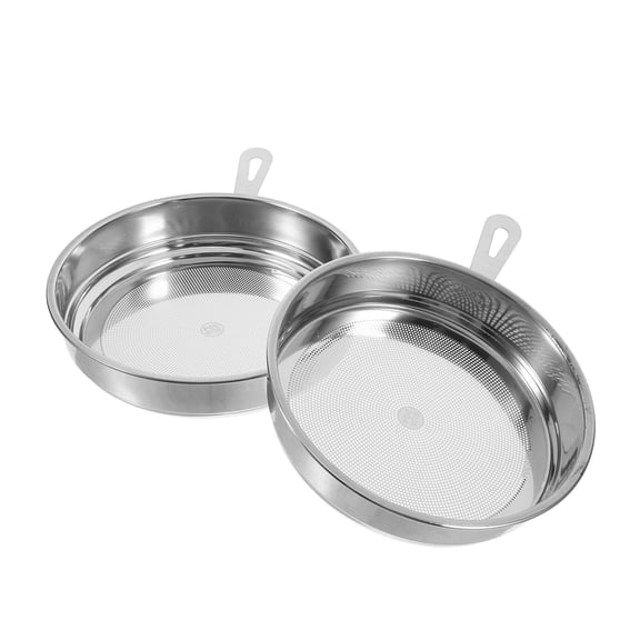 Uonlytech 2Pcs Stainless Steel Oil Pot Filter Strainer Lid for Frying Oil Storage and Filtration