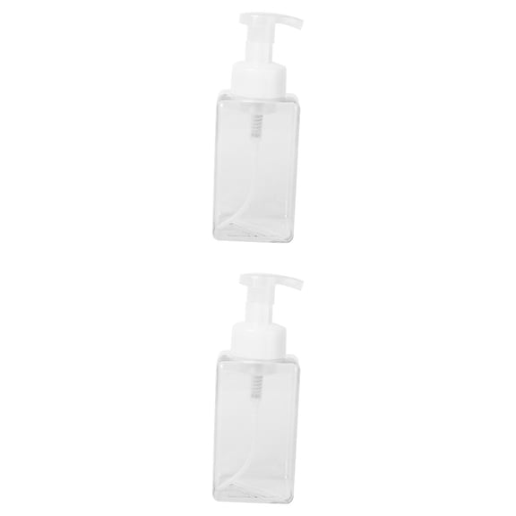 Uonlytech 2Pcs White Liquid Push Down Pump Dispenser Bottles for Soap and Liquid Storage