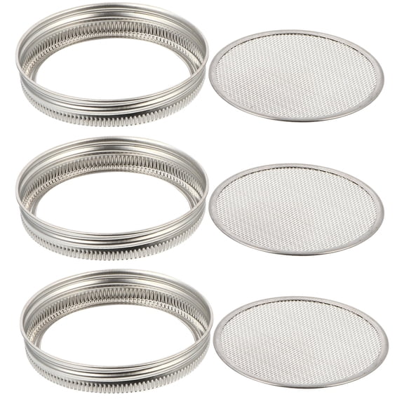 Uonlytech 3 Pcs Mason Jar Sprouting Lids Stainless Steel for Year Round Sprout Growing