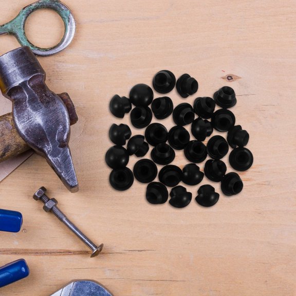 Uonlytech Round Head Replacement Plugs Black 30Pcs 0.5In
