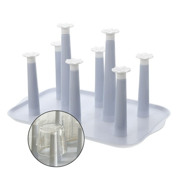 Uonlytech Blue Cup Drying Rack Plastic Material for Home Use with Elegant Design and Efficient Drainage