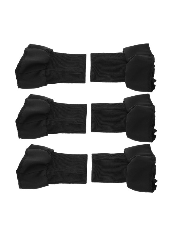 3Pairs Seamless Ribbed Knit Cuffs for Jacket Sleeve Repair Elastic Black Replacement for Coat and Sweatshirt