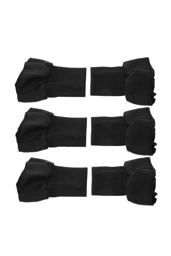 3Pairs Seamless Ribbed Knit Cuffs for Jacket Sleeve Repair Elastic Black Replacement for Coat and Sweatshirt