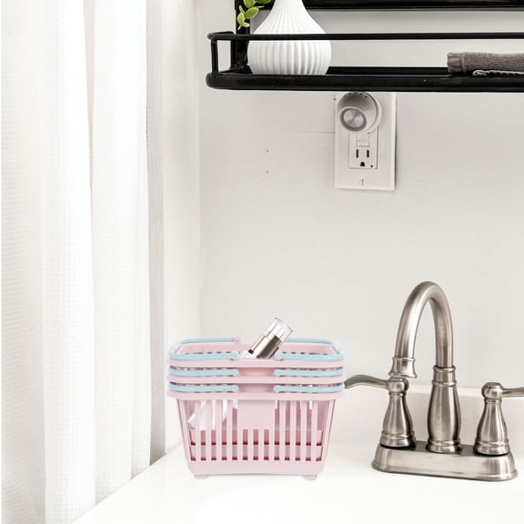 Uonlytech 3Pcs Fruit Sorting Baskets Toy Pink Baskets with Handle for Home Use