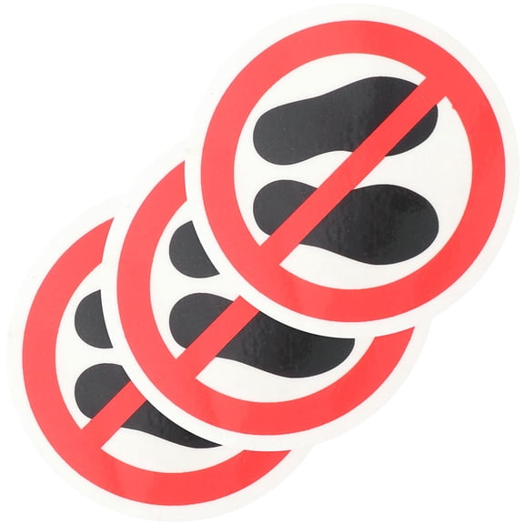 Uonlytech Safety No Step Sign Stickers Multi-Color PP Material Easy to Use 3Pcs