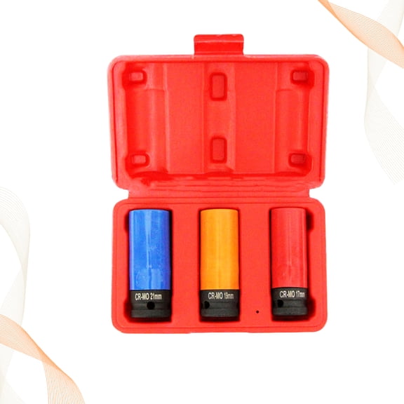 Uonlytech 3Pcs Lightweight Orange Color Sleeve Metal Nut Fastener for Professional Wheel Storage
