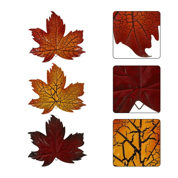 Uonlytech Leaf Decorations for Wall Assorted Color 3Pcs 9.4x8.7in