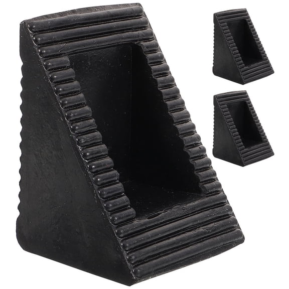 Uonlytech 3pcs Rubber Triangular Car Alignment Wheel Chocks for Tire Stability
