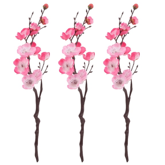 Uonlytech 3Pcs Artificial Wintersweet Branches Pink Vivid Simulation for DIY Crafts