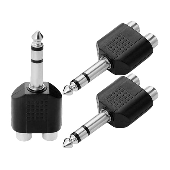 Uonlytech 3pcs Stereo To Mono Converter Splitter Connector Black Plastic For Live Performances