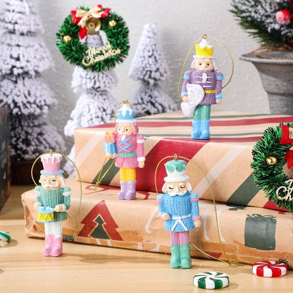 Uonlytech Miniature Nutcracker Figurines Resin Multi 4 Pcs