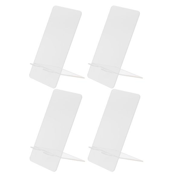 Uonlytech 4Pcs Acrylic Note Board Transparent Desktop Writing Message Board with Phone Holder for Office and Home