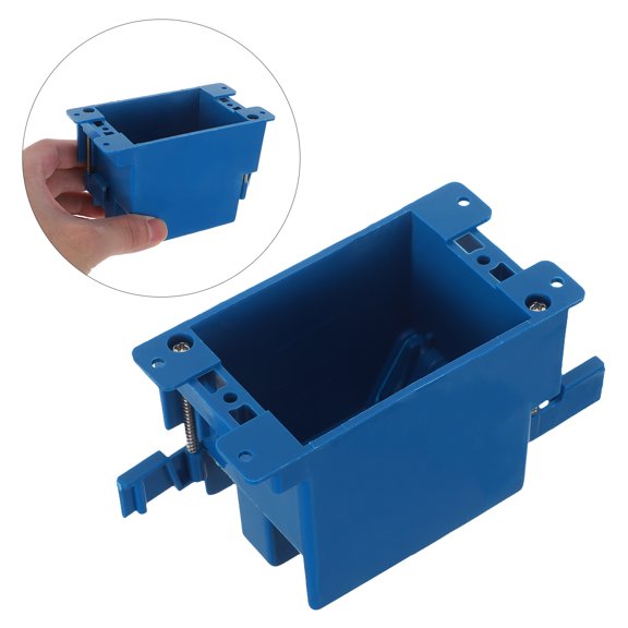 Uonlytech 4Pcs Blue PVC Old Work Electrical Box Concealed Socket Flush Mount for Wall Outlets
